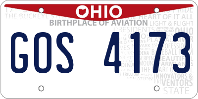 OH license plate GOS4173