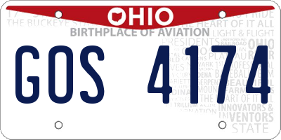 OH license plate GOS4174