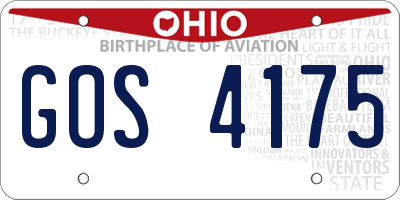 OH license plate GOS4175