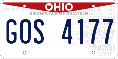 OH license plate GOS4177