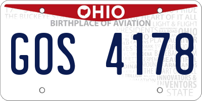 OH license plate GOS4178
