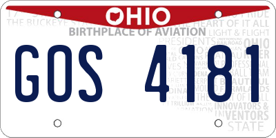 OH license plate GOS4181