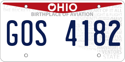 OH license plate GOS4182