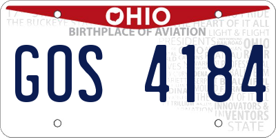 OH license plate GOS4184