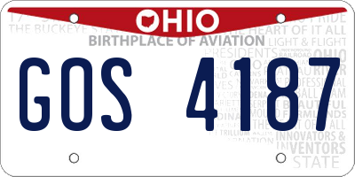 OH license plate GOS4187