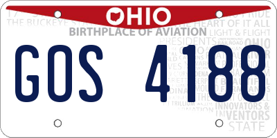 OH license plate GOS4188