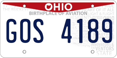 OH license plate GOS4189