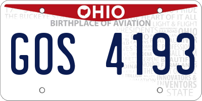 OH license plate GOS4193