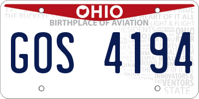 OH license plate GOS4194