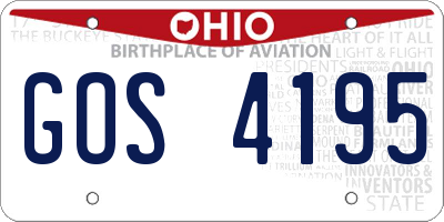 OH license plate GOS4195