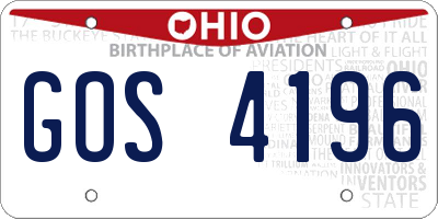 OH license plate GOS4196