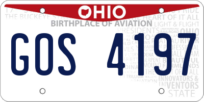 OH license plate GOS4197
