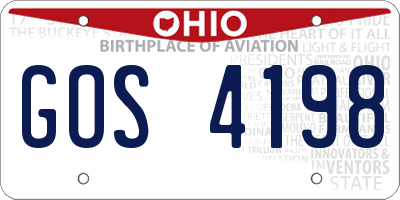 OH license plate GOS4198