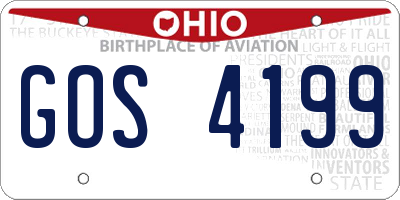 OH license plate GOS4199