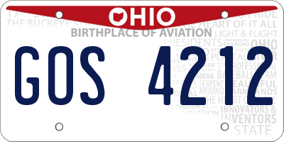 OH license plate GOS4212