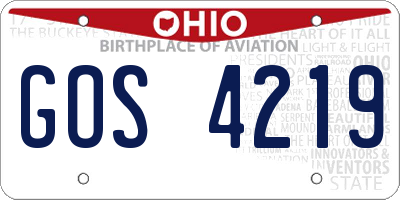 OH license plate GOS4219