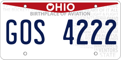 OH license plate GOS4222