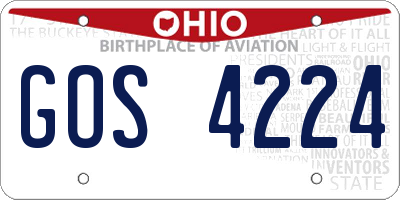 OH license plate GOS4224