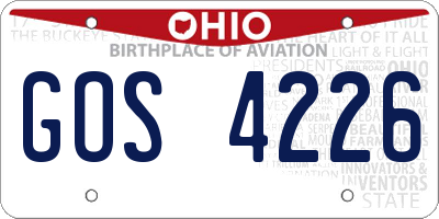 OH license plate GOS4226