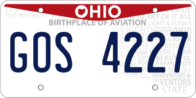OH license plate GOS4227