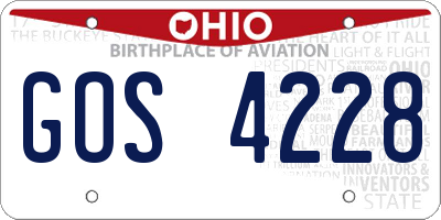 OH license plate GOS4228