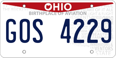 OH license plate GOS4229