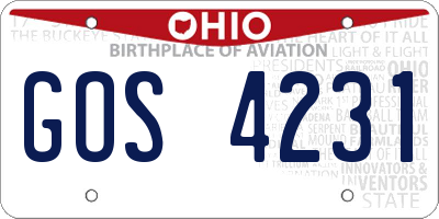 OH license plate GOS4231