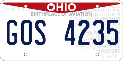 OH license plate GOS4235