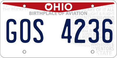 OH license plate GOS4236
