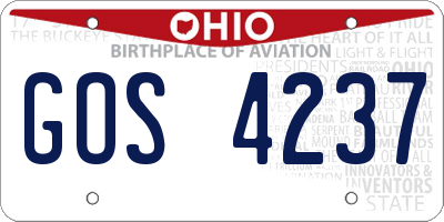 OH license plate GOS4237