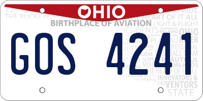 OH license plate GOS4241