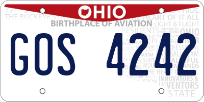 OH license plate GOS4242