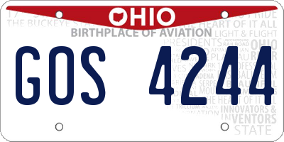 OH license plate GOS4244