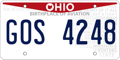 OH license plate GOS4248