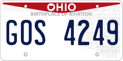 OH license plate GOS4249