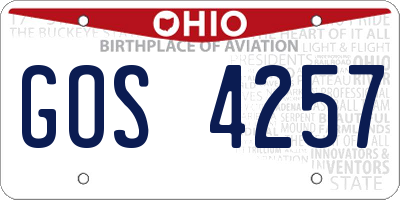 OH license plate GOS4257