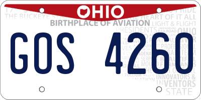 OH license plate GOS4260