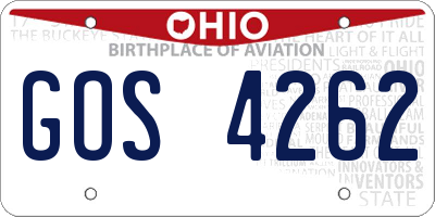 OH license plate GOS4262