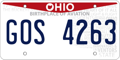 OH license plate GOS4263