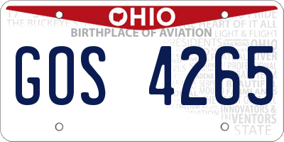 OH license plate GOS4265
