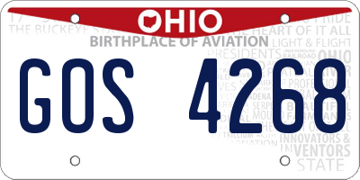 OH license plate GOS4268