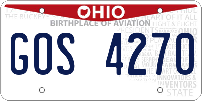 OH license plate GOS4270