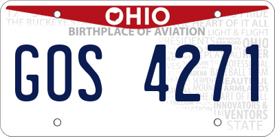 OH license plate GOS4271
