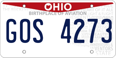OH license plate GOS4273