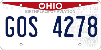 OH license plate GOS4278