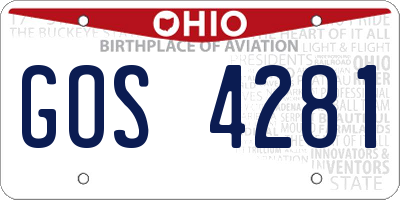 OH license plate GOS4281