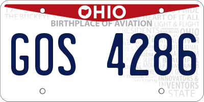 OH license plate GOS4286
