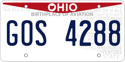 OH license plate GOS4288