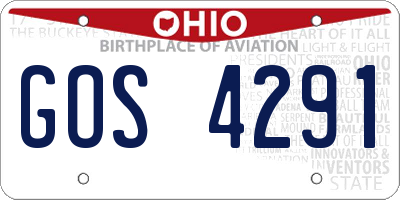 OH license plate GOS4291