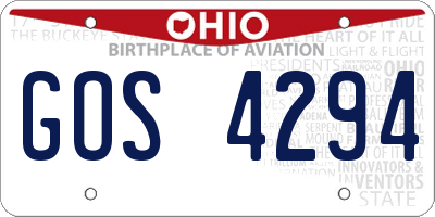 OH license plate GOS4294